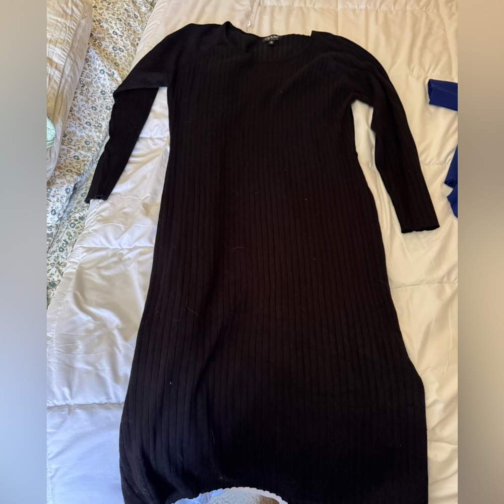 2 Long sleeve mid shin sweater dresses